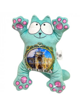 Котик Саймон на присосках 24 см ОДЕСА (БІРЮЗОВИЙ)