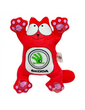 Котик Саймон на присосках 24 см SKODA (ЧЕРВОНИЙ)
