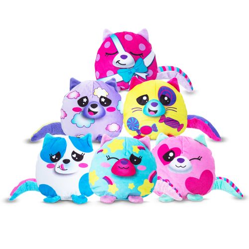 М’яка іграшка MISFITTENS W4 – КОТИК У БАНЦІ (малиновий)