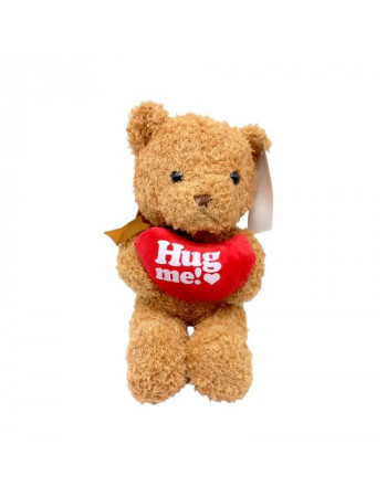 М`яка іграшка “Ведмедик”, висота 22см, сердечко, сидяча, пластикові очі (РУДИЙ)