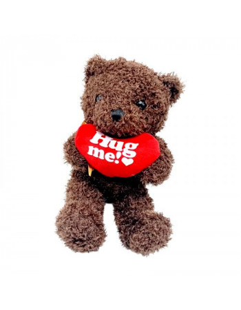 М`яка іграшка “Ведмедик”, висота 22см, сердечко, сидяча, пластикові очі (КОРИЧНЕВИЙ)