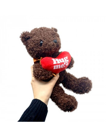 М`яка іграшка “Ведмедик”, висота 22см, сердечко, сидяча, пластикові очі (РУДИЙ)