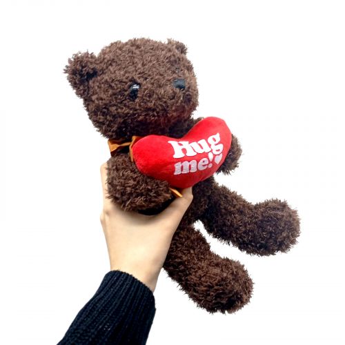 М`яка іграшка “Ведмедик”, висота 22см, сердечко, сидяча, пластикові очі (РУДИЙ)