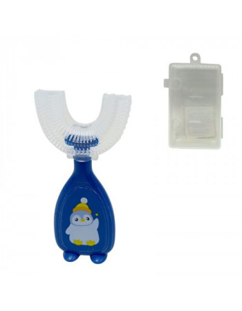 Дитяча зубна щітка-капа в футлярі (СИНЯ)