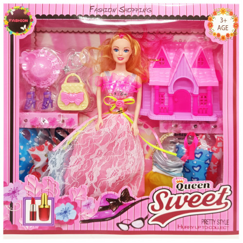 Дитяча лялька з нарядами 'Queen Sweet' 313K44(PInk) з аксесуарами