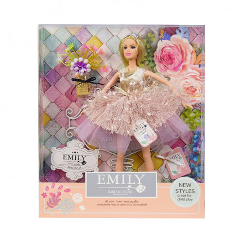 Лялька Emily QJ077B з букетом і аксесуарами    (Золотий)