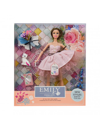 Лялька Emily QJ077B з букетом і аксесуарами    (Рожевий)