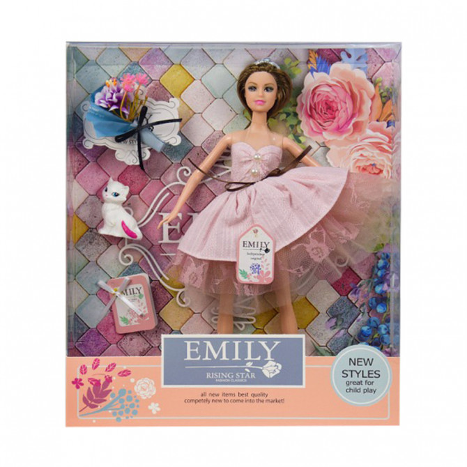 Лялька Emily QJ077B з букетом і аксесуарами    (Рожевий)
