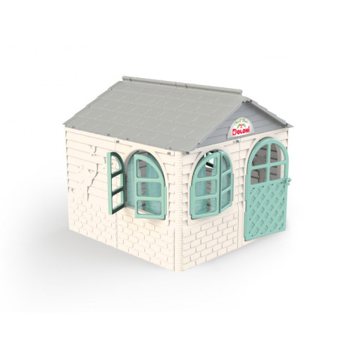 Ігровий Будиночок зі шторками Doloni Toys 02550/5 Біло-Бірюзовий