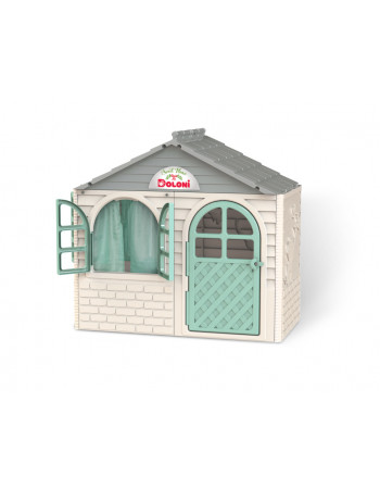 Ігровий Будиночок зі шторками Doloni Toys 02550/15 Біло-Бірюзовий