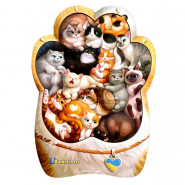 Дерев'яний пазл-вкладиш 'Котики-муркотики' Ubumblebees (ПСФ133) PSF133