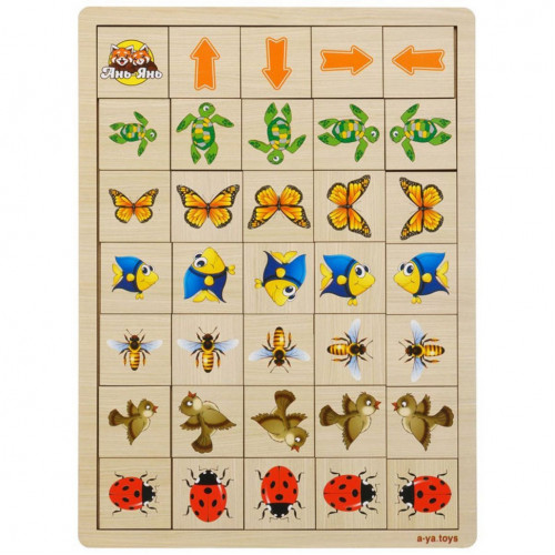 Деревянная настольная игра 'Укажите направление - 2' Ubumblebees (ПСФ007) PSF007 пазл-сортер
