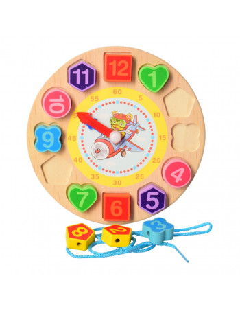 Рамка вкладыш Часики Limo Toy MD 1270 со шнуровкой, 18 см Тигр