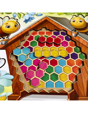 Дерев'яний пазл-вкладиш 'Веселі бджілки' Ubumblebees (ПСД165) PSD165 сортер-тетріс