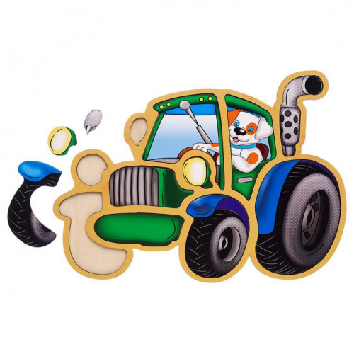 Дерев'яний пазл-вкладиш 'Трактор' Ubumblebees (ПСД119) PSD119 пазл-контур