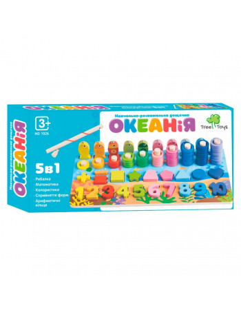 Деревянная игрушка рыбалка 5 в 1 MD 1926 фигуры, рыбалка