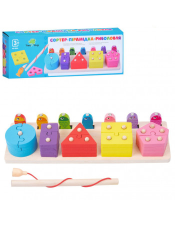 Деревянная игрушка Геометрика MD 0824 фигуры, рыбалка