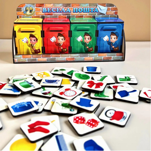 Дерев'яна настільна гра 'Веселий листоноша' Ubumblebees (ПСД081) PSD081 сортер-комодик