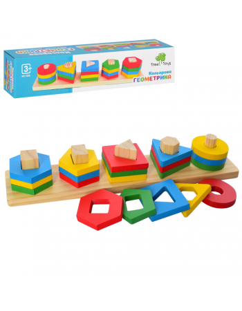 Деревянная игрушка Геометрика MD 2305, 33*7*6 см