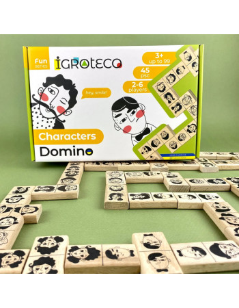Настольная игра Домино 'Персонажи' 900620 от 2 до 6 игроков 45 элементов