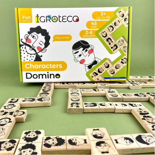Настольная игра Домино 'Персонажи' 900620 от 2 до 6 игроков 45 элементов