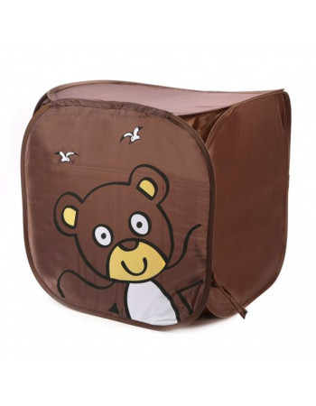 Детская корзина для игрушек M 2508 с ручками Мишка коричневый