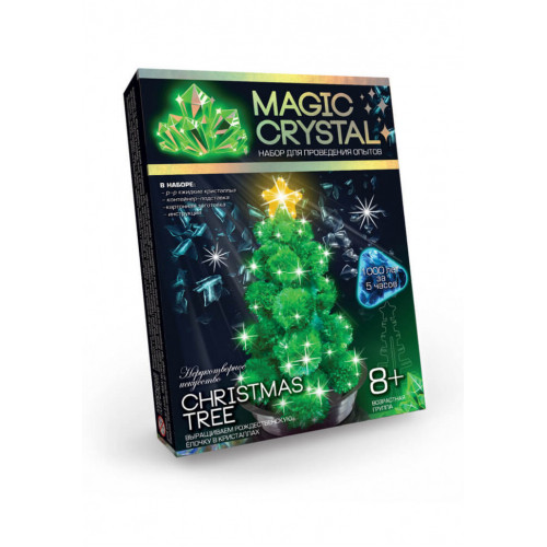 Детский набор для проведения опытов 'MAGIC CRYSTAL' OMC-01 безопасный Рождественскаязеленаяелка
