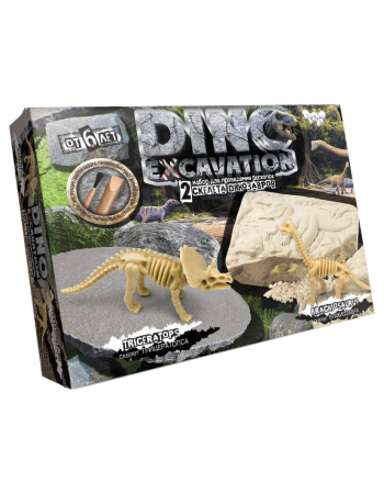 Детский набор для проведения раскопок динозавров DEX-01 DINO EXCAVATION  Трицератопс