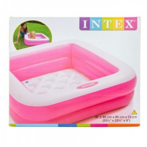 Детский бассейн Intex 57100 надувное дно, 85х85х23 см Розовый