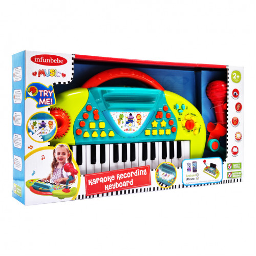 Детское игровое пианино LML7710(Turquoise) с микрофоном