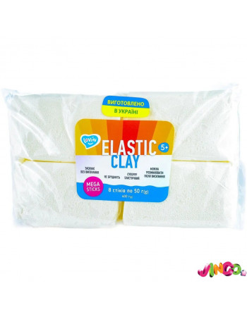 Набір для ліплення з повітряним пластиліном Elastic Clay white 70165, 400 гр