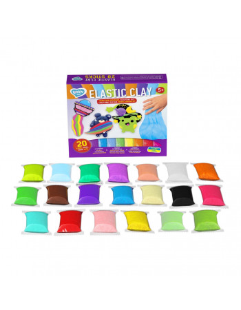 Набор для лепки с воздушным пластилином Elastic Clay 70140, 20 стиков
