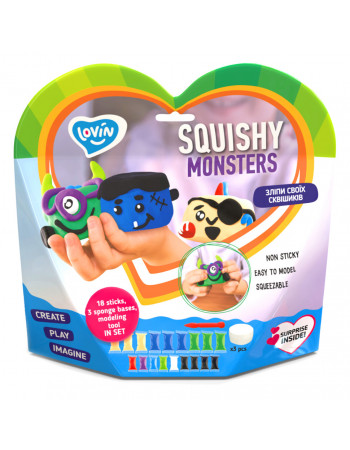 Набор для лепки с воздушным пластилином Squishy Monsters ТМ Lovin 70130