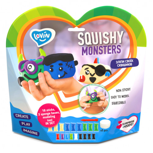 Набор для лепки с воздушным пластилином Squishy Monsters ТМ Lovin 70130