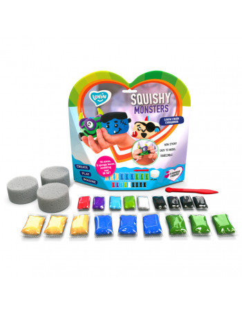 Набор для лепки с воздушным пластилином Squishy Monsters ТМ Lovin 70130