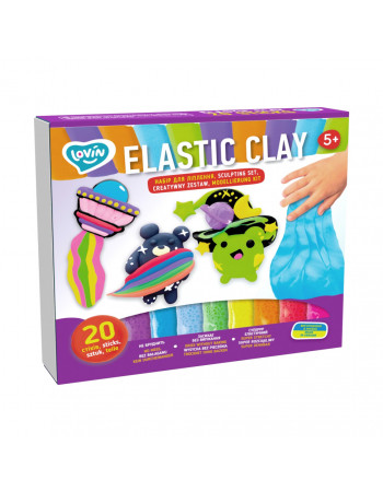 Набор для лепки с воздушным пластилином Elastic Clay 70140, 20 стиков
