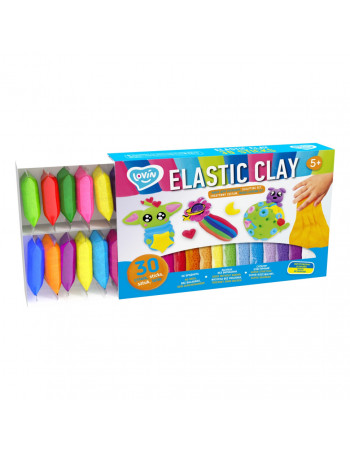 Набор для лепки с воздушным пластилином Elastic Clay 70141, 30 стиков
