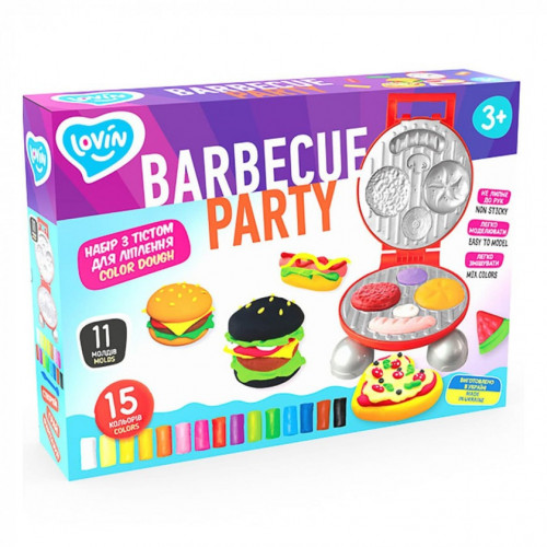 Набір для креативної творчості з тістом 'Barbecue Party' TM Lovin 41194, 15 кольорів