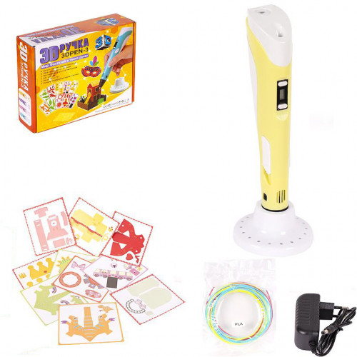 3D Ручка (3DPEN-3) - 3 NEW с трафаретами DX008 Желтый