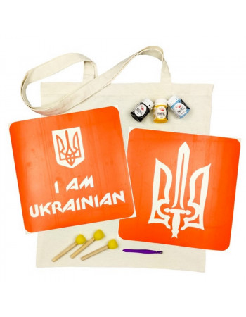 Набор для творчества «Экосумка бязь I Am Ukrainian, Тризуб» bag-b-n064-n059