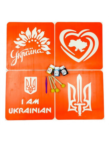 Набор для рисования по ткани «Карта Украины, Украина цветущая» paint-n080-n058