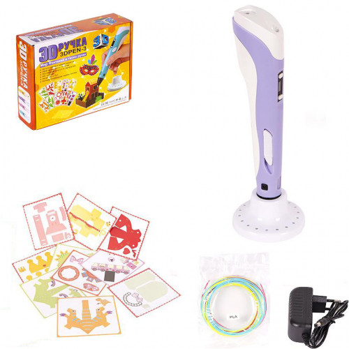 3D Ручка (3DPEN-3) - 3 NEW с трафаретами DX008 Фиолетовый