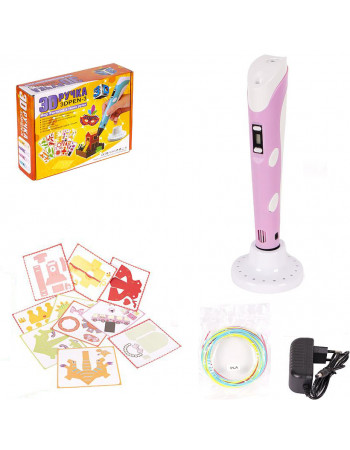 3D Ручка (3DPEN-3) - 3 NEW с трафаретами DX008 Розовый