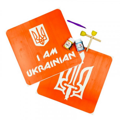 Набор для рисования по ткани «I Am Ukrainian, Тризуб» paint-n064-n059
