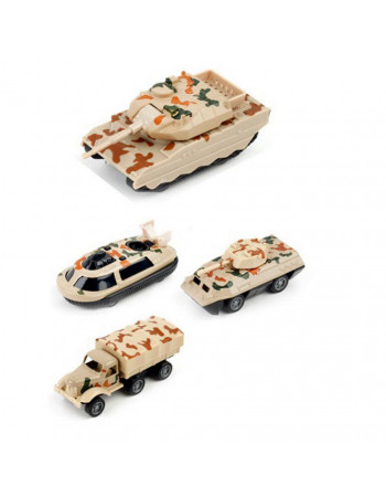 Набор военных машинок 1:64 3313-44 металл-пластик, 4 шт Серый