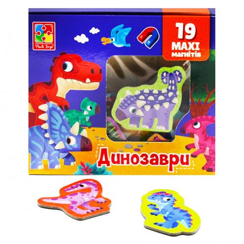 Набор магнитов MAXI 'Динозавры' Vladi Toys VT3106-23, 19 шт