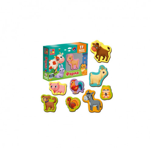 Набор магнитов MAXI 'Ферма' Vladi Toys VT3106-24, 17 шт