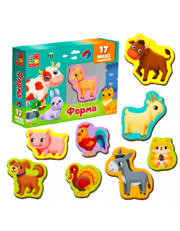 Набор магнитов MAXI 'Ферма' Vladi Toys VT3106-24, 17 шт