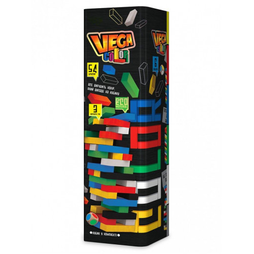 Дитяча настільна гра Дженга 'VEGA COLOR' GVC-01U різнобарвна