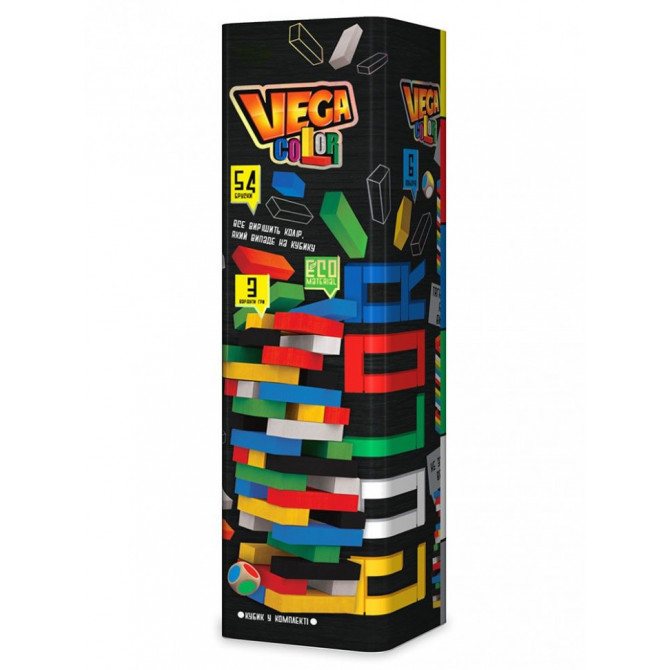 Дитяча настільна гра Дженга 'VEGA COLOR' GVC-01U різнобарвна